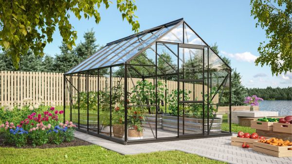 Vitavia Merkur 9900 kasvihuone sokkelilla, musta (tilaustuote)