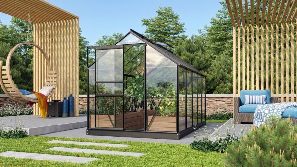 Vitavia Venus 6,2 m2 kasvihuone + sokkeli, musta (tilaustuote)