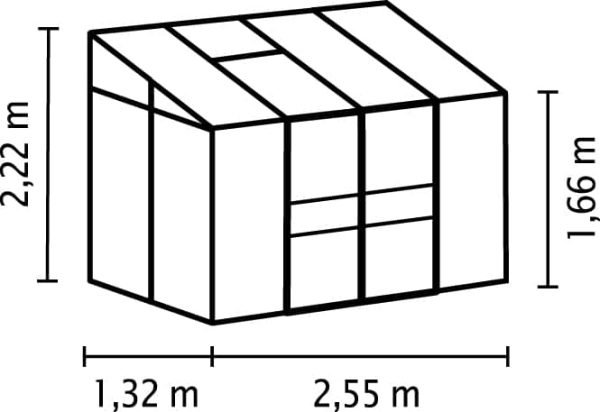 Vitavia Ida 3300 seinäkasvihuone sokkelilla, alu (tilaustuote) - Image 2