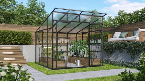 Vitavia Freya 7,6 m2 kasvihuone + sokkeli, musta