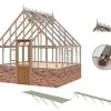 Alton Oakham Cedar tiilimuurilla, 10,54 m2 kasvihuone