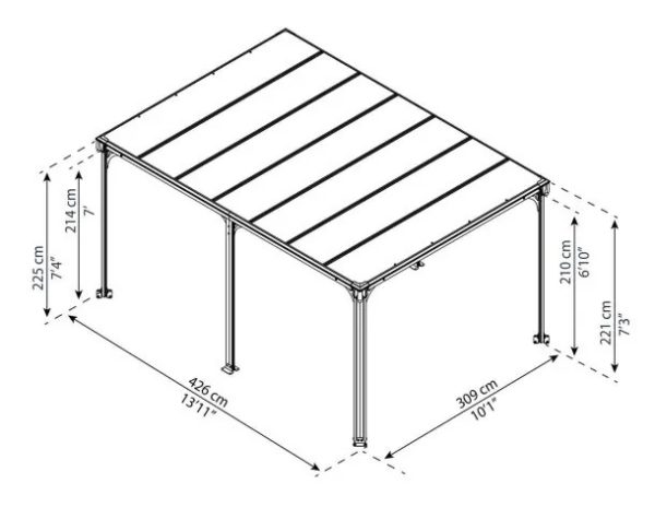 PIHA paviljonki Palram-Canopia Milano 4300, 3×4,3m - Image 3